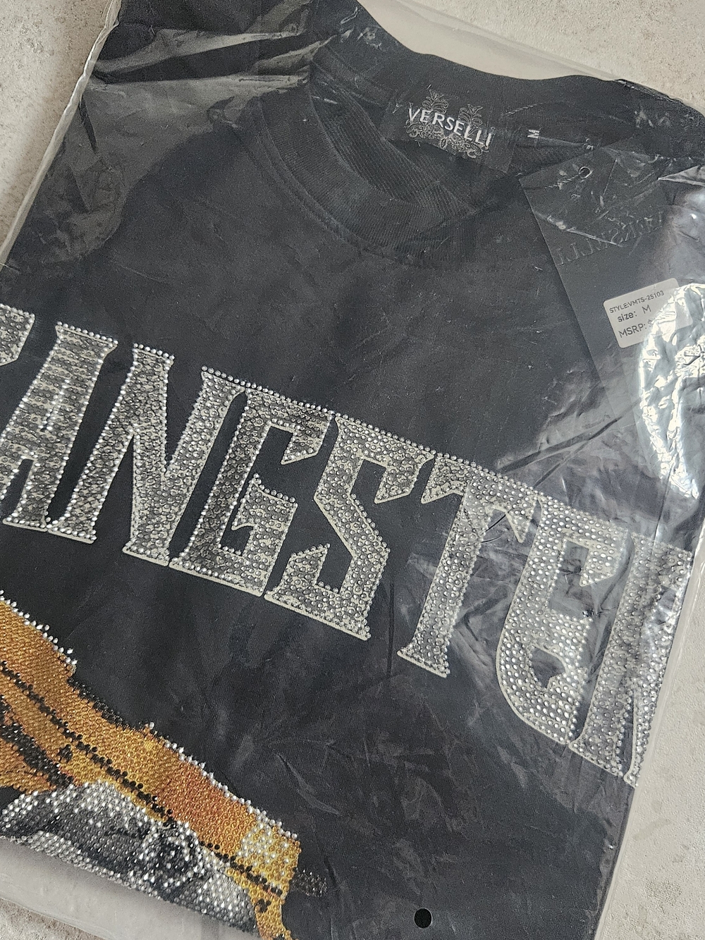 Verselli 'Gangster' Embellished Graphic Tee